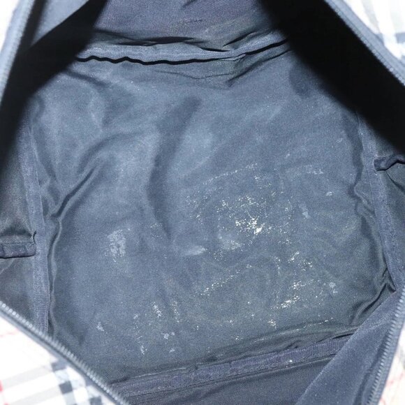 Burberrys Blue Label Tote Bag Nylon Beige Silver Auth ti3066 - Picture 10 of 16